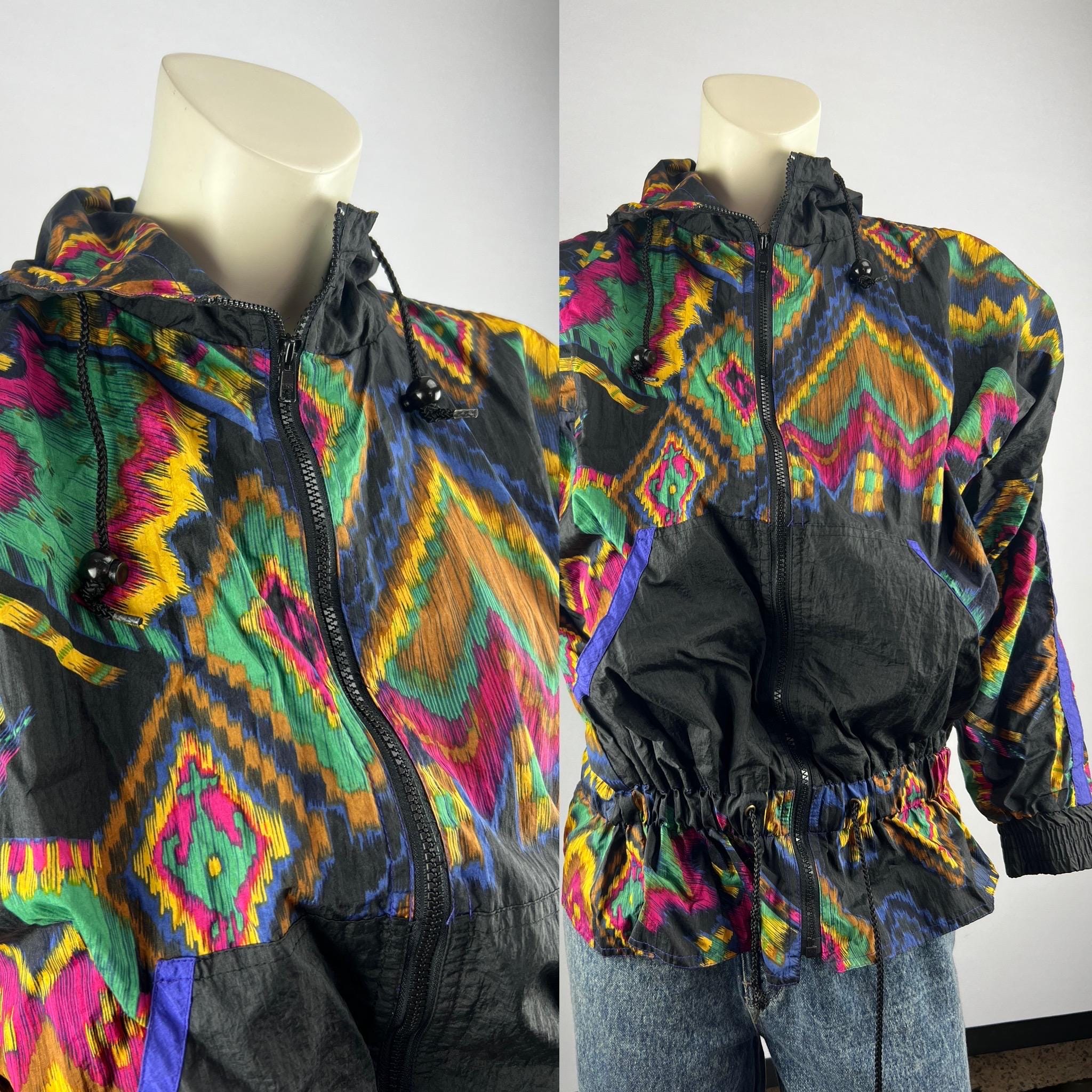 90s Colorful Jacket - Etsy