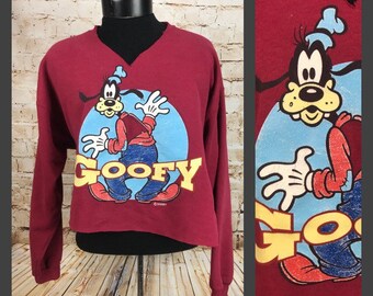 Vintage Goofy Disney Sweatshirt - 90s Vintage Disney Sweatshirt - Cut off sweatshirt - Women&#39;s Disney - Men&#39;s Disney Large