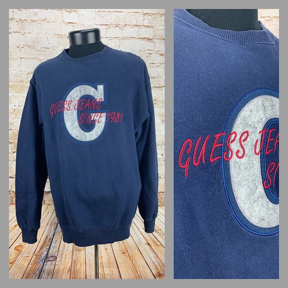 Vintage 90's Guess Jeans Pullover Sweatshirt - Em… - image 1