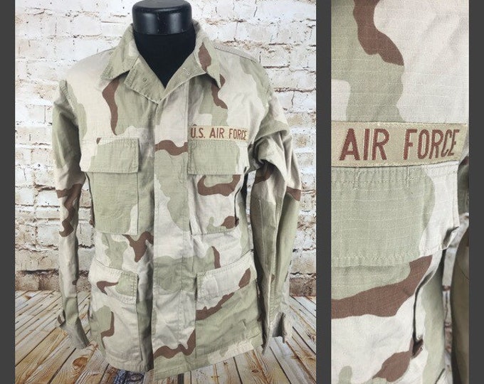 Men's Vintage Camouflage Jacket Tan Khaki Camo Jacket Air Force Jacket
