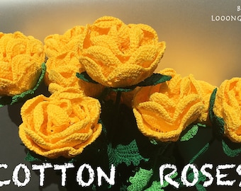 2nd Cotton Anniversary Second Wedding Anniversary Gift For Her Rose Yellow Birthday Bouquet 2nd anniversary gift 2nd wedding gift 2nd Year