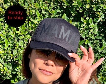 Modern "MAMA TRUCKER CAP", Mama Hat, Mothers day present, Pregnancy Announcement hat, Mama Vibes