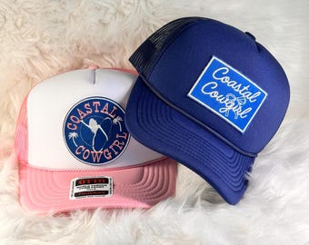 Coastal Cowgirl Trucker Hat: Embroidered Patch Beach Hat