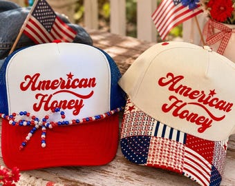 American Honey Trucker Hat: Patriotic Fourth of July Cap
