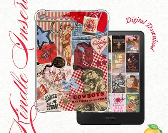Encarte Kindle inspirado em romance de cowboy | Kindle para impressão | Encarte transparente | Estética Kindle | Adesivos Kindle | Download digital
