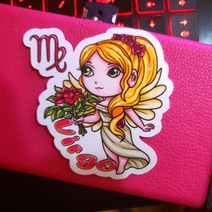 Virgo chibi angel waterproof glossy vinyl sticker