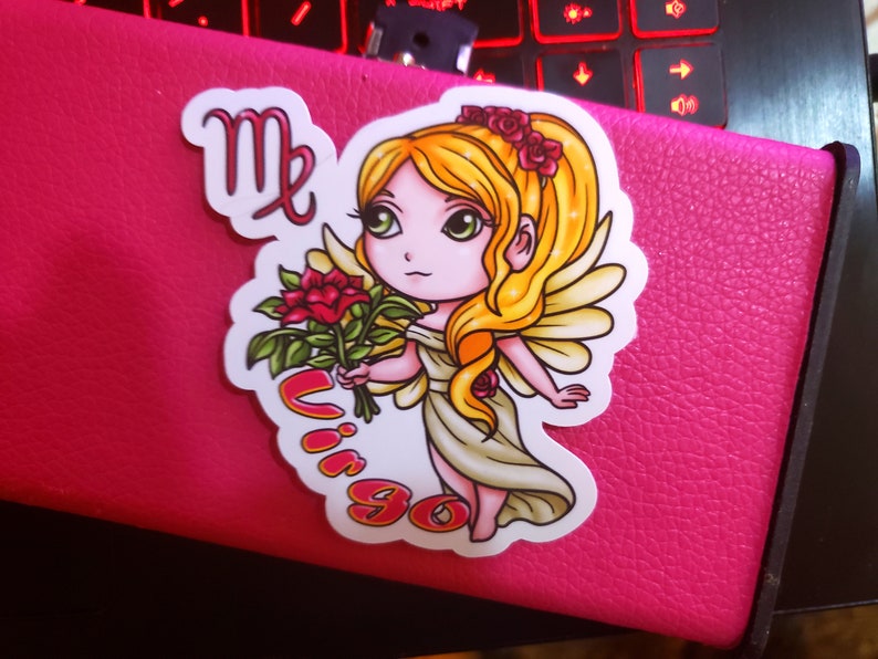 Virgo chibi angel waterproof glossy vinyl sticker