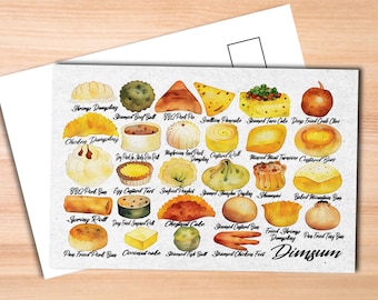 Chinese Dimsum Postcard - Thick Cardstock - Gift for loved ones