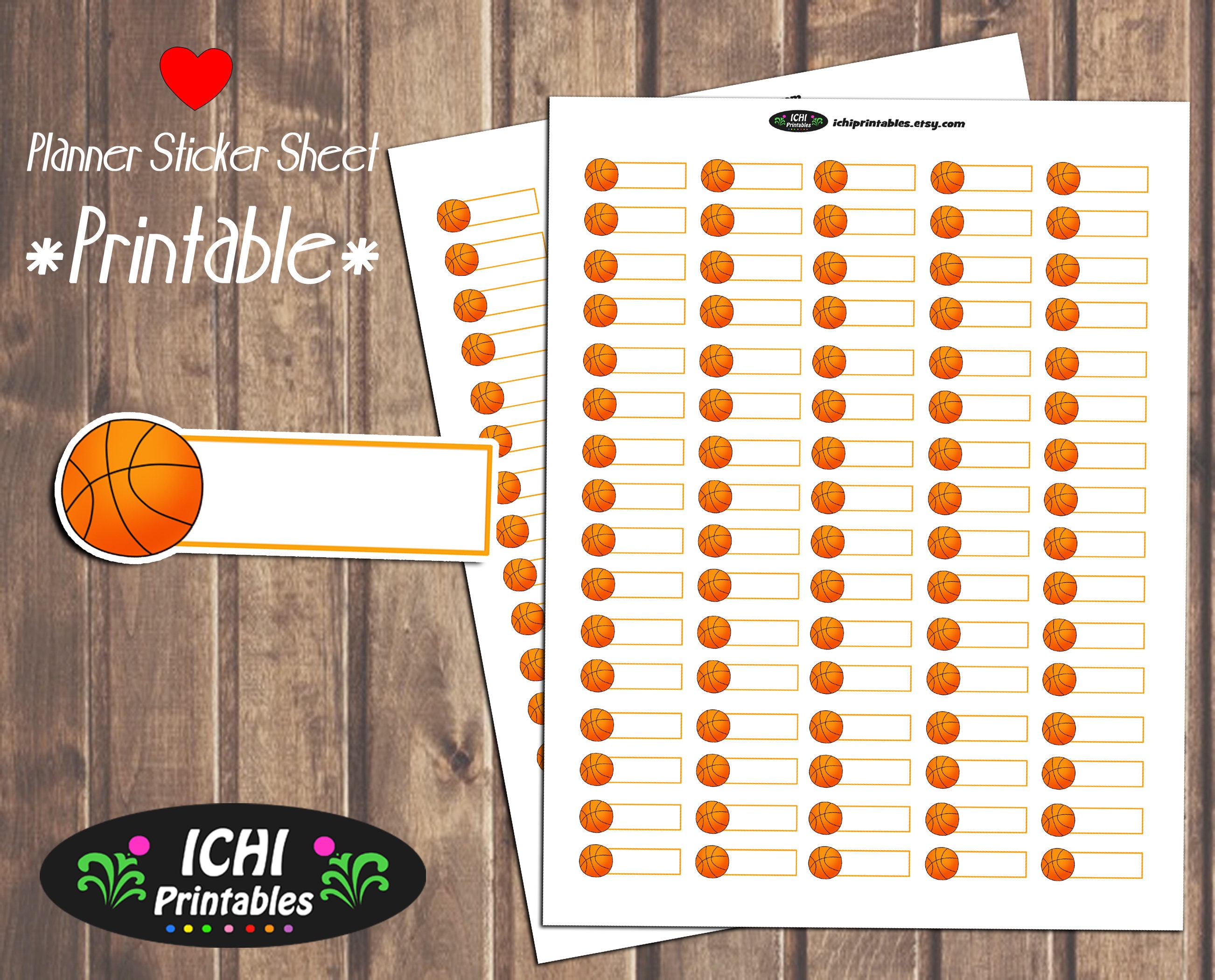 Basketball Printable Planner Stickers Basketball Planner | Etsy