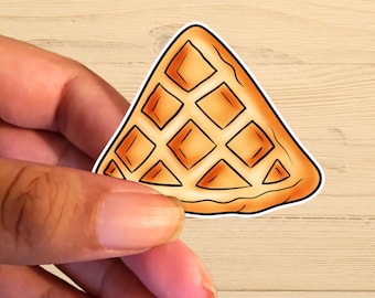 Waffle Vinyl Sticker, Waterproof, Breakfast Stickers, Glossy Vinyl Decal, Laptop, Water bottle