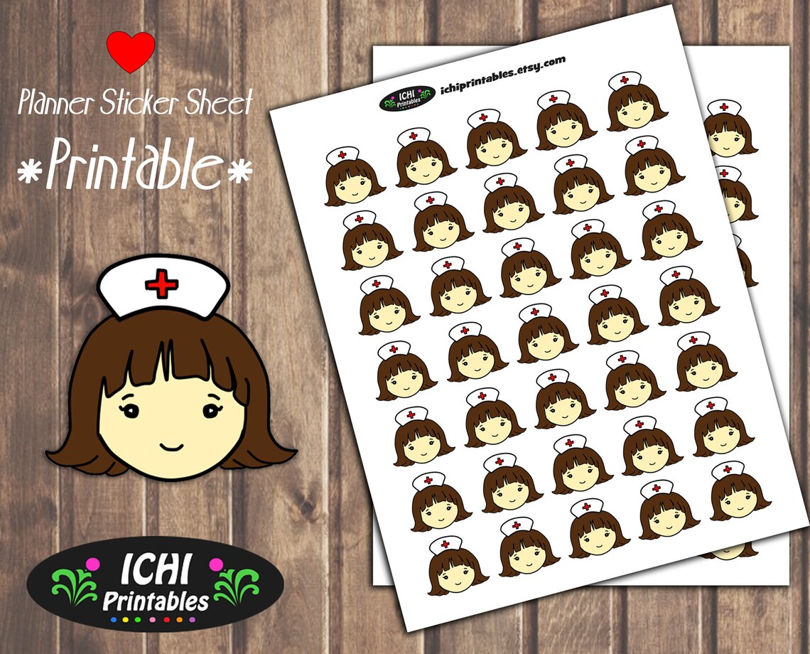 Nurse Printable Planner Stickers Nurse Stickers Cute Nurse Etsy