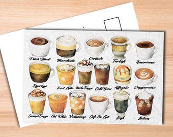 Coffee Postcard - Thick Cardstock - Gift for loved ones