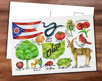 Ohio State Postcard - Thick Cardstock - 4x6 - Watercolor