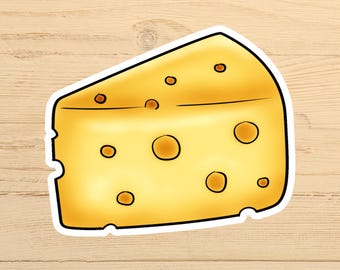 Swiss Cheese Vinyl Sticker, Waterproof Glossy Decal