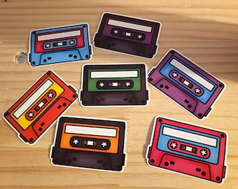 80s Cassette Mixtape Sticker | Glossy Vinyl Waterproof Mix Tape Retro Stickers