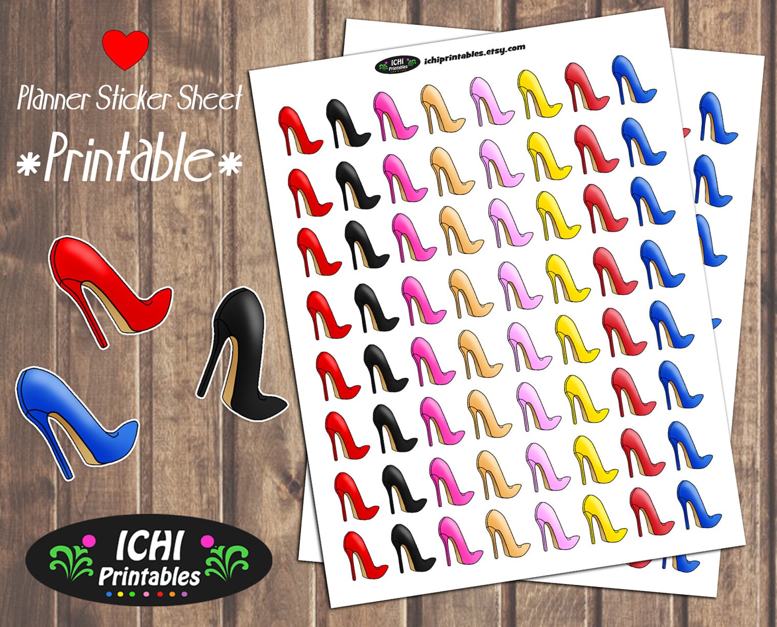 High Heels Printable Planner Stickers Heel Stilettos - Etsy