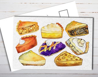 Pie Postcard - Thick Cardstock - Gift for loved ones