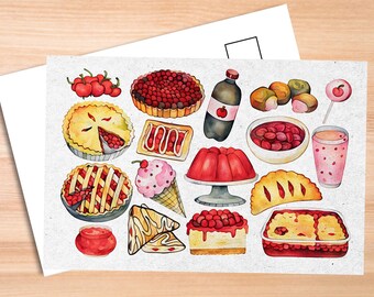 Cherry Foods Postcard - Thick Cardstock - Gift for loved ones