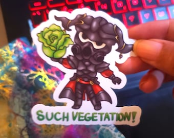 Such Vegetation Gaius Sticker | Such Devastation Parody FF14 | Glossy Vinyl Waterproof Chibi