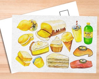 Lemon Foods Postcard - Thick Cardstock - Gift for loved ones