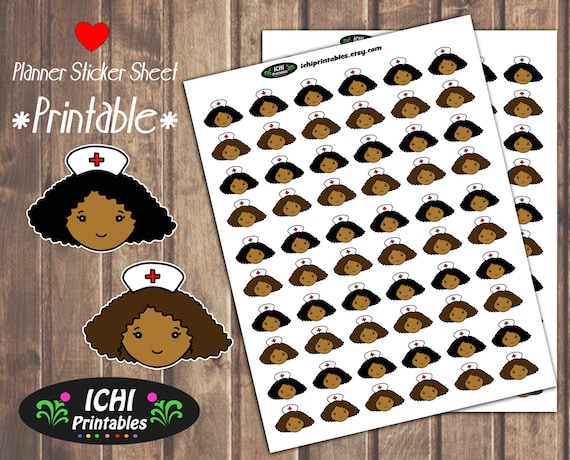 Kawaii Black Girl Stickers Hair Day Hair Salon Hair Rollers Printable Planner Stickers African American Curler Stickers Functional