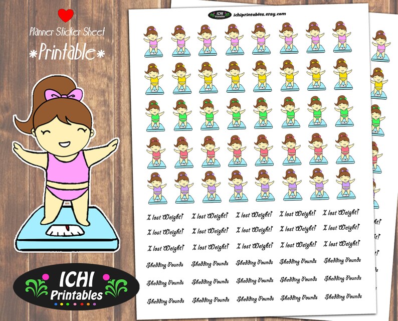 Weight Loss Printable Planner Stickers Weight Loss Stickers - Etsy