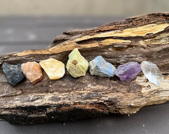 Chakra Stein Kristall Set mit Selenit Stick