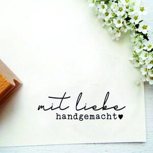 kleiner Stempel "mit Liebe handgemacht" für Karten, Etiketten, Geschenkpapier, Geschenke