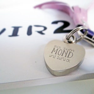 personalized keychain to the moon and back heart image 1