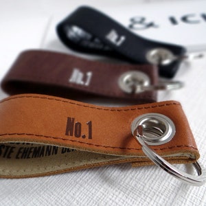 personalized leather keychain gift husband image 3