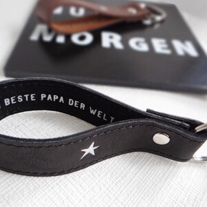 Personalized leather keychain with text image 3