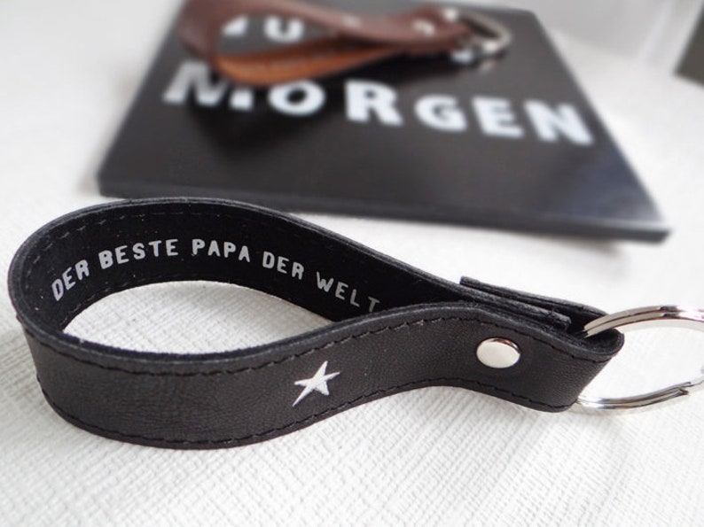 Personalized leather keychain with text image 3