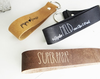 Best Dad leather keychain for Father's Day personalized with desired text