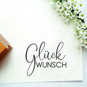 kleiner Stempeltext "Glückwunsch" für Karten, Etiketten, Geschenkpapier,