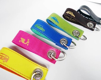 Keyring made of leather with imprint of your choice