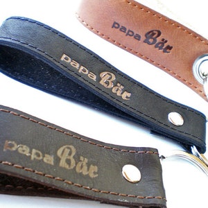 Personalized Leather Key Ring Dad image 3