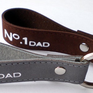 Keychain Leather, Father, No.1 Dad image 1