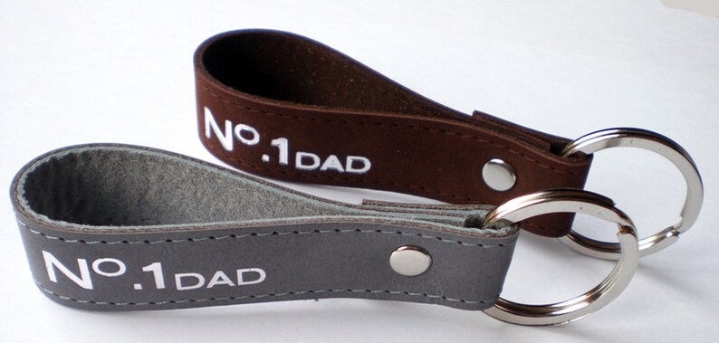 Keychain Leather, Father, No.1 Dad image 1