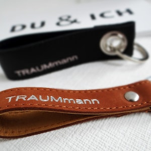 Schlüsselanhänger aus leder Traummann Valentinstag Bild 1