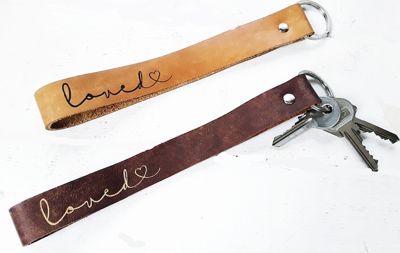 Leather keychain personalized with name, text image 6