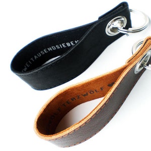 Leather keychain personalized with date love anniversary image 1