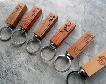 Fahrrad, Bike Schlüsselanhänger aus Holz