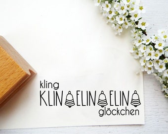 Weihnachtsstempel "kling glöckchen klingelingeling" für Weihnachtspost oder Weihnachtsgeschenke