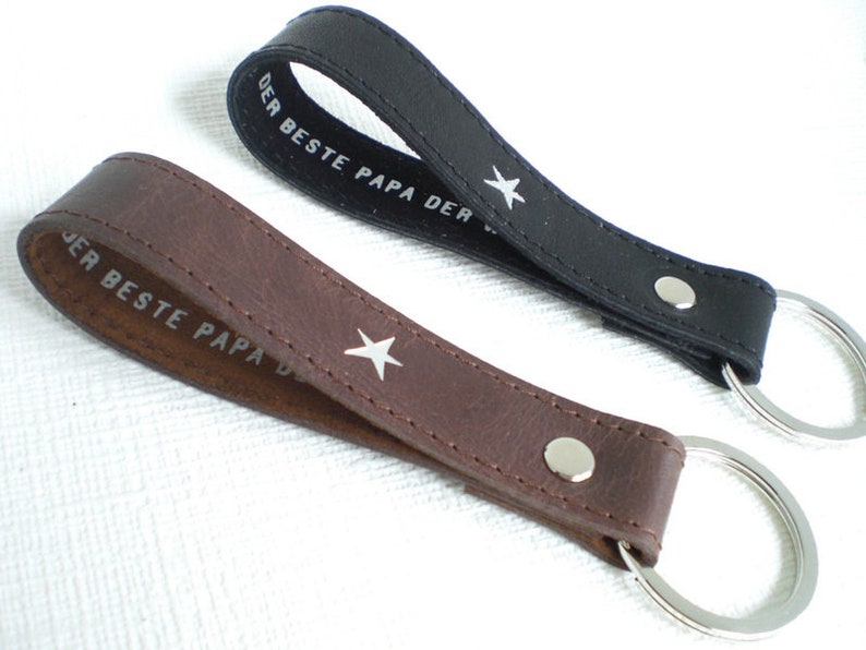 Personalized leather keychain with text image 2