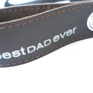 Leather keychain best dad ever personalizable image 2