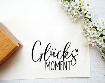 Stempel "Glücksmoment" für kleine Geschenke, Etiketten oder Geschenkpapier