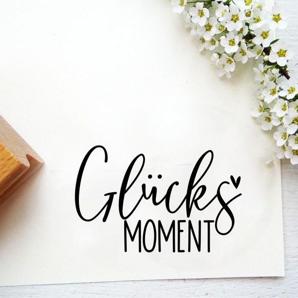 Stempel "Glücksmoment" für kleine Geschenke, Etiketten oder Geschenkpapier