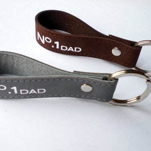 Keychain Leather, Father, No.1 Dad image 3