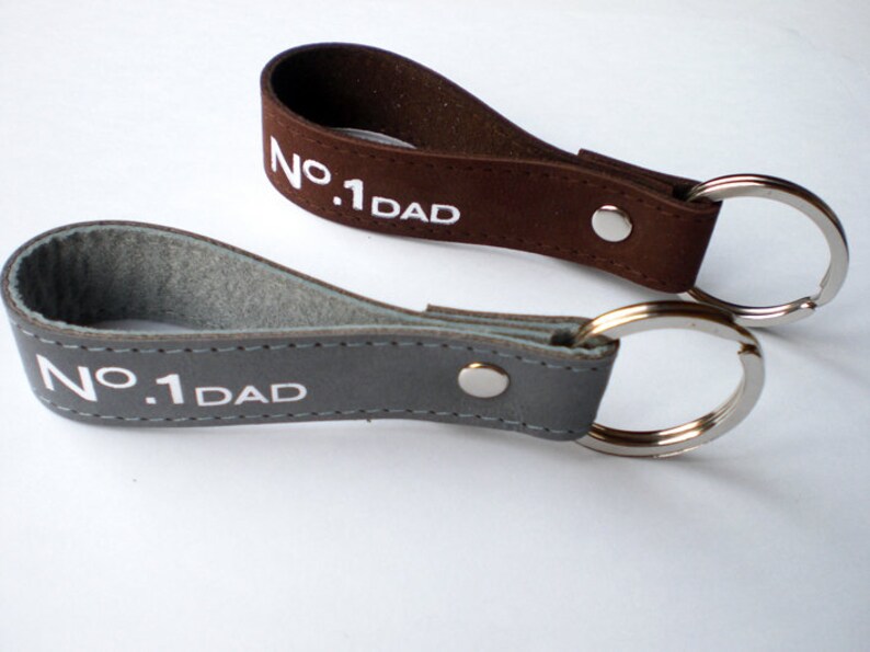 Keychain Leather, Father, No.1 Dad image 3