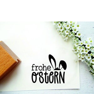 Stempel Frohe Ostern, Osterstempel, für Osterkarten, Osterpost oder Tischdekoration für die Ostertafel